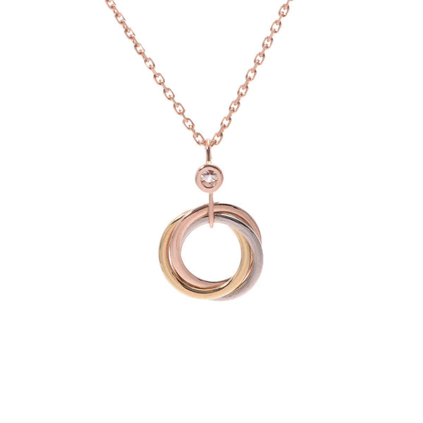 ˇShiny JewelryˇTRINITY SILVER GOLD PINK GOLD NECKLACE