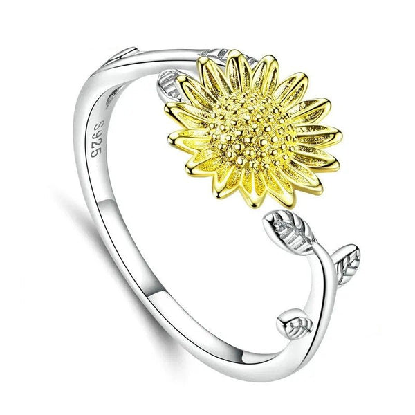 [SHINY]Sunflower Finger Rings for Women Wedding Band Engagement Statement